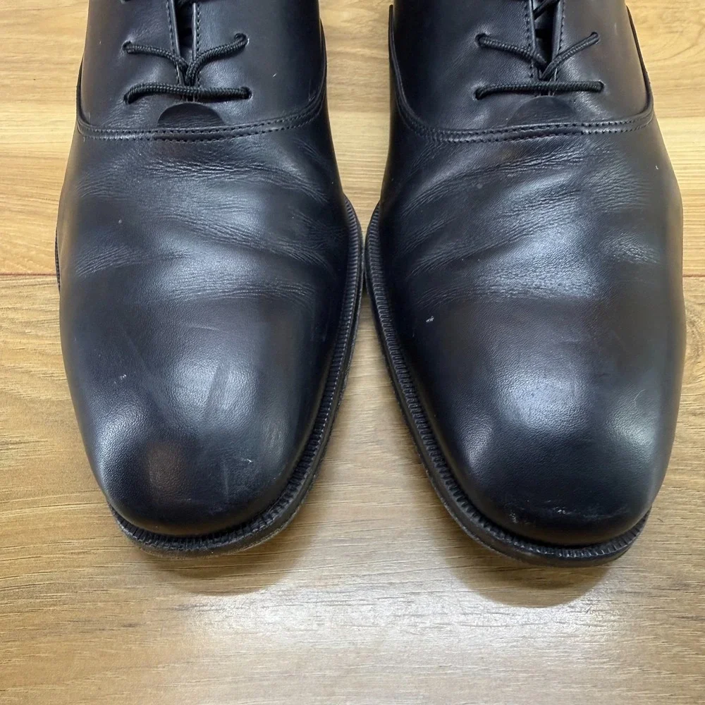 Salvatore Ferragamo Plain Toe Derby 9.5 EE Black Leather Formal Wedding Business